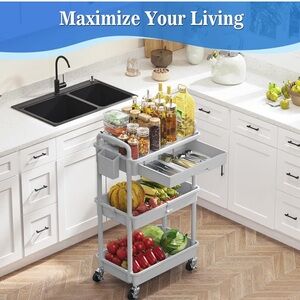 3 tier Rolling Cart with drawer